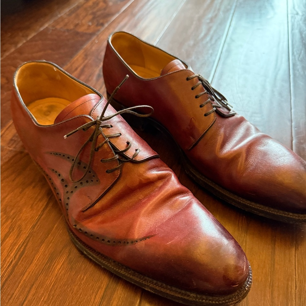 Louis Vuitton Burgundy Leather Oxfords